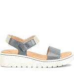 Quarter turn Women's BORN Footwear style name Kyla in color Navy. Sku: BR0072334