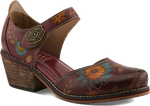 Quarter turn view Women's L'Artiste Footwear style name Cabracho in color BORD MULTI. Sku: CABRACHO-BXM