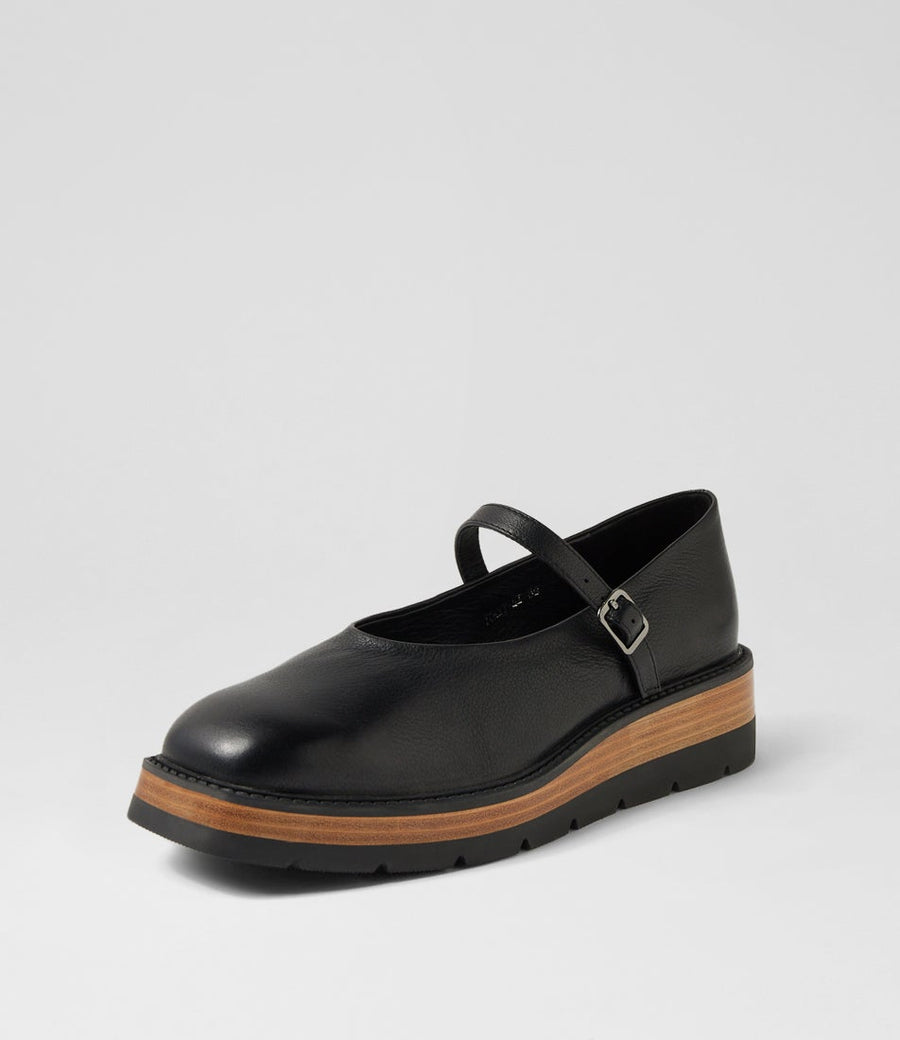Women's Django & Juliette Tonk in Black-Natural & Black Leather-Sole. Sku: DJ21018CEWC5