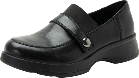 Quarter turn view Women's Alegria Footwear style name Janna in color INK. Sku: JNN-6109
