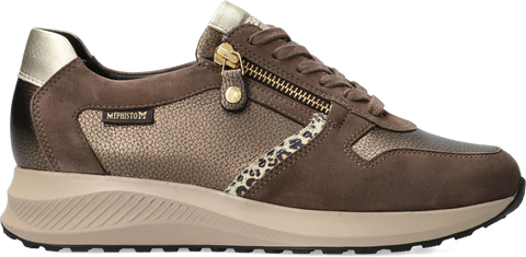 Quarter turn view Women's Mephiso Footwear style name Kim in color ICE BROWN. Sku: KIM1220T