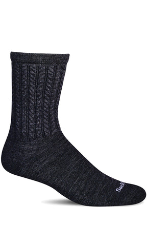 Women's Sockwell Socks style name Pucker Cable in color Black. Sku: LD246W-900
