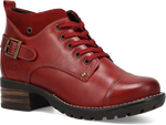 Quarter turn view Women's Taos Footwear style name Mini Crave in color RED. Sku: MCR-14212RED