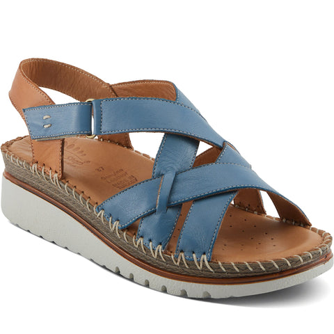 Quarter turn Women's Spring Step Footwear style name Migula in color Blue. Sku: MIGULA-BLU