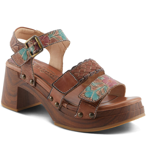 Quarter turn Women's L'Artiste Footwear style name Retropel in color Brown Mult. Sku: RETROPEL-BRM