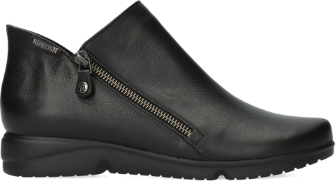 Quarter turn view Women's Mephiso Footwear style name Romia in color BLK CEYLAN. Sku: ROM9914