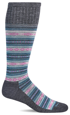Women's Sockwell Socks style name Southwest Stripe in color Charcoal. Sku: SW192W-850