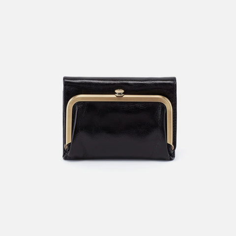 Women's Hobo Accessories style name Robin Compact Wallet in color Black. Sku: VI-32463BLK