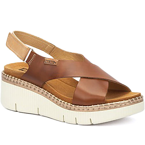 Quarter turn Women's Pikolinos Footwear style name Gomera 0606C1 in color Brandy. Sku: W0K-0606C1BRA