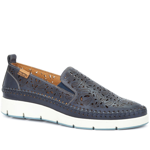 Quarter turn Women's Pikolinos Footwear style name Tenerife 3896 in color Pacific. Sku: W8D-3896PAC