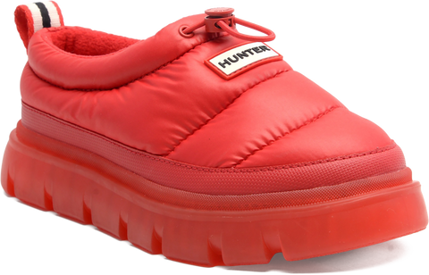 Quarter turn view Women's Hunter Footwear style name Hw Madi in color MEDIUM RED. Sku: WMADI-MRE01