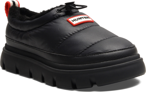 Quarter turn view Women's Hunter Footwear style name Hw Madi 5 in color BLK/BLK. Sku: WMADI5-BLK01