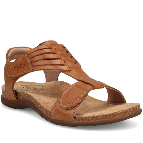 Quarter turn Women's TAOS Footwear style name Wonderful in color Caramel. Sku: WND-14253CARA