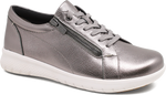 Quarter turn view Women's Ziera Footwear style name Solar Xf in color PEWTER TUM. Sku: ZR10058ML4DL