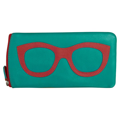 6462 Eyeglass Case Aqua/Red
