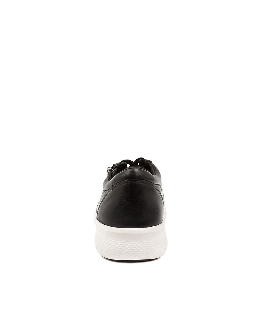 Women's Ziera Solar-XF in Black Leather/ White Sole. Sku: ZR10058BDCLE